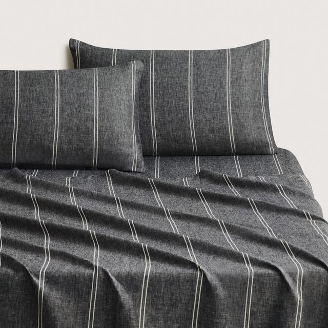 Abbotson Linen Duo Pillowcase Pair in ebony marle