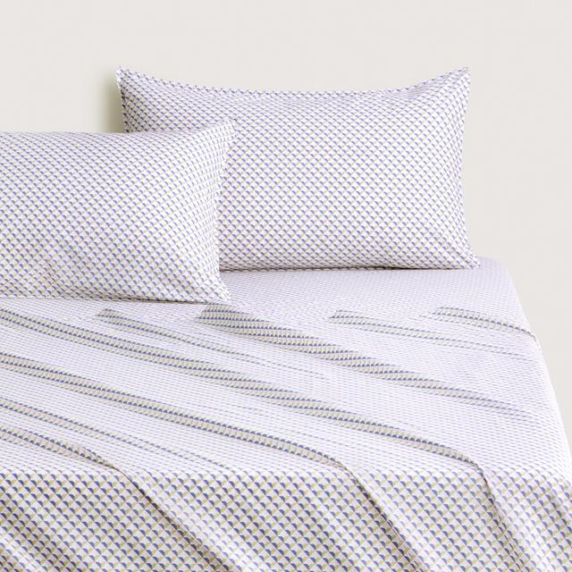 Bayley Micro Geo Sheet Set in cornflower