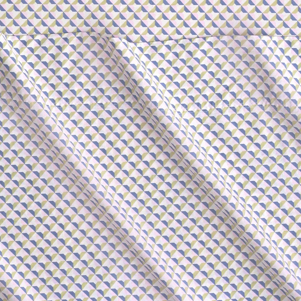 Bayley Micro Geo Sheet Set in cornflower