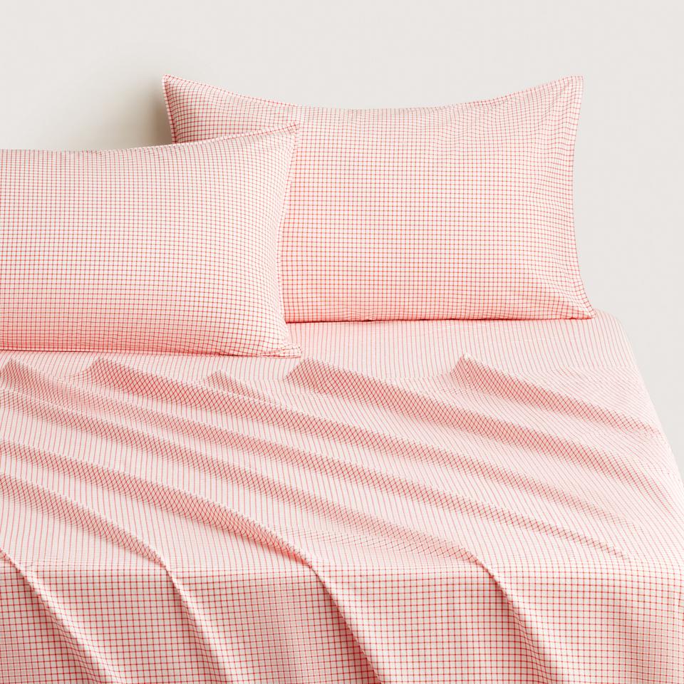 Bayley Windowpane Sheet Set in poppy