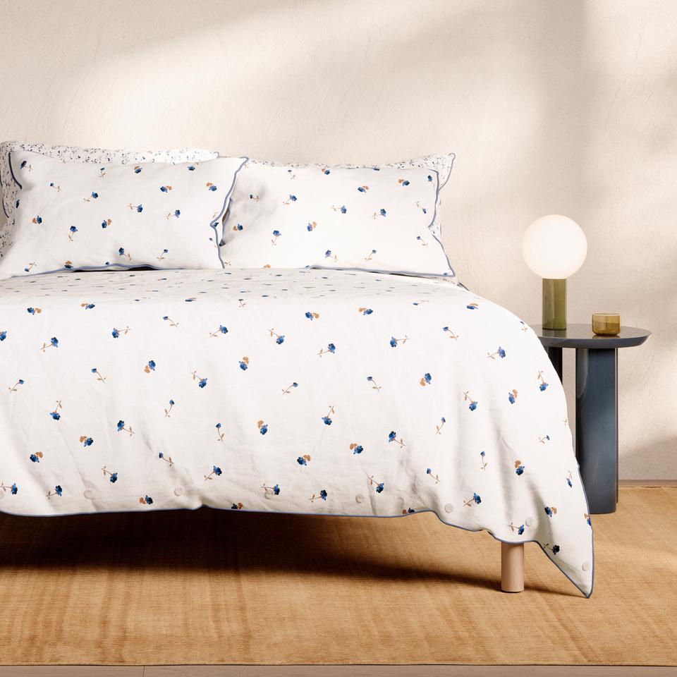 Bayley Ditsy Floral Quilt Cover Set in cornflower