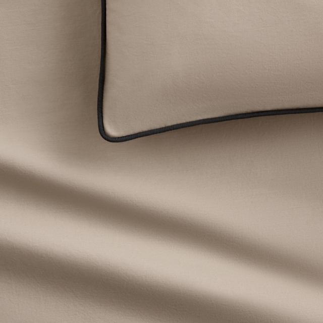 Bayley Washed Cotton Piped Quilt Cover Set in sesame