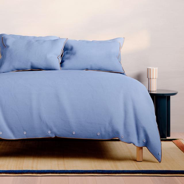 Bayley Washed Cotton Piped Pillowcase Pair