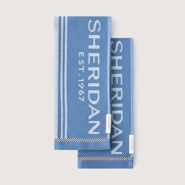 Vero Tea Towel Set - Two Pack in pacific blue