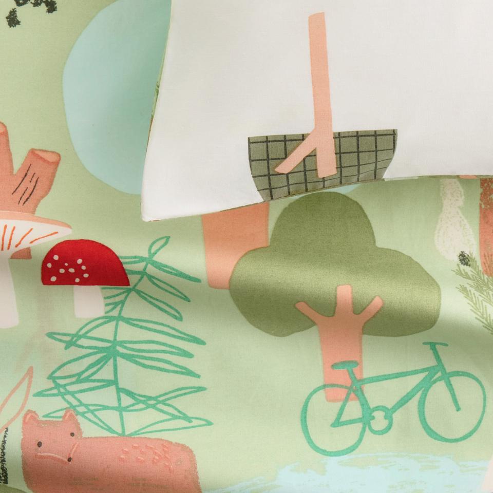 Little Camp Quilt Cover Set in honey dew