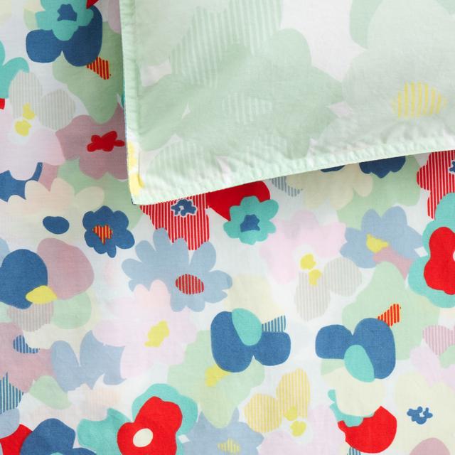 Bayley Washed Cotton Bloom Quilt Cover Set in poppy