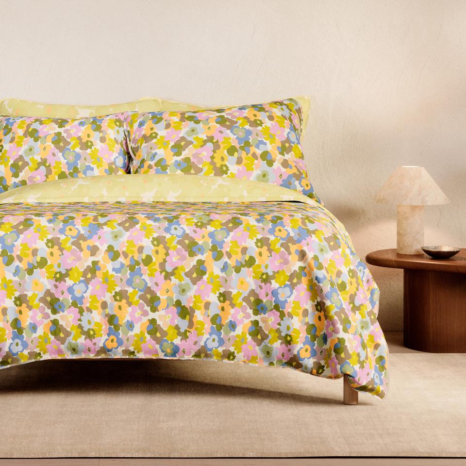 Bayley Washed Cotton Bloom Quilt Cover Set in multi