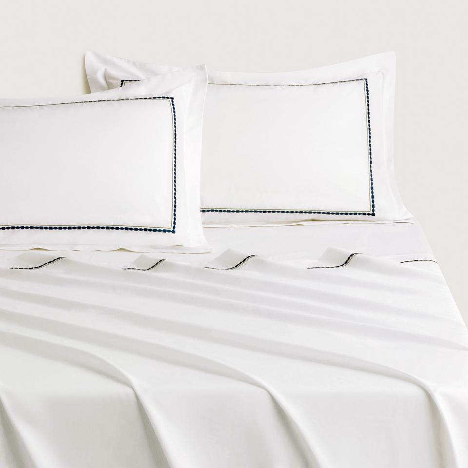 Jenkins Flat Sheet in deep blue