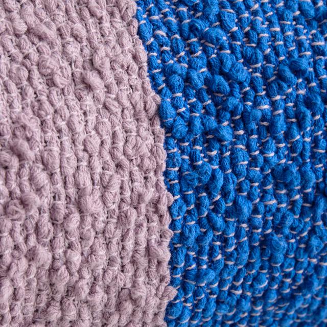 Etta Stripe Breakfast Cushion in cobalt