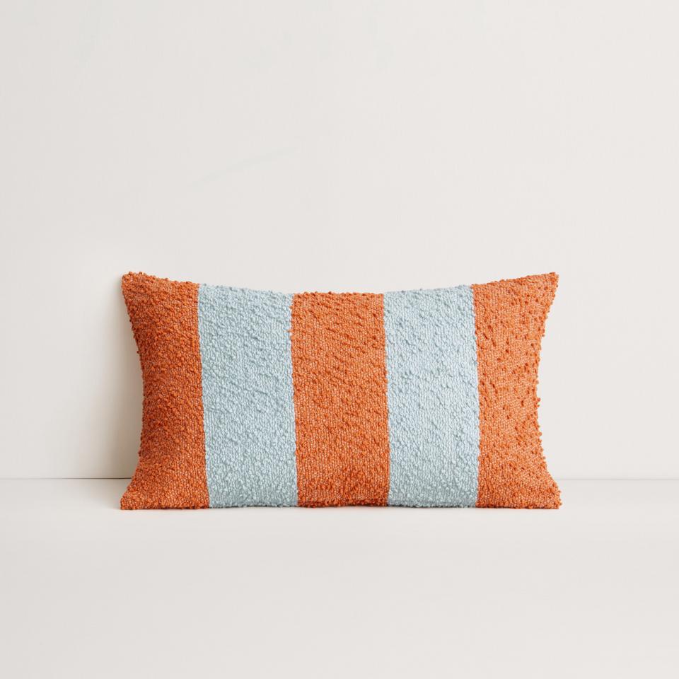 Etta Stripe Breakfast Cushion in burnt orange