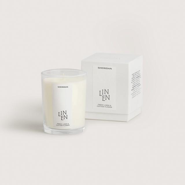 Linen Candle - Fresh Linen & Cotton Flower