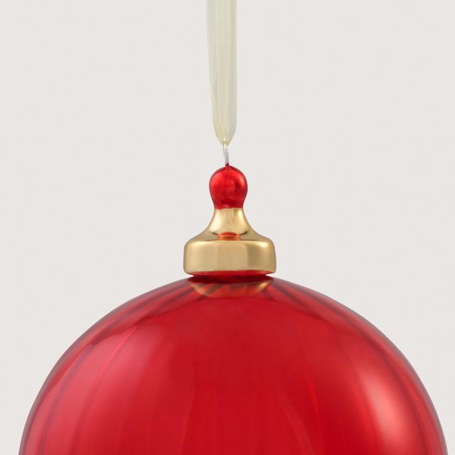 Ribbed 10cm Glass Ball