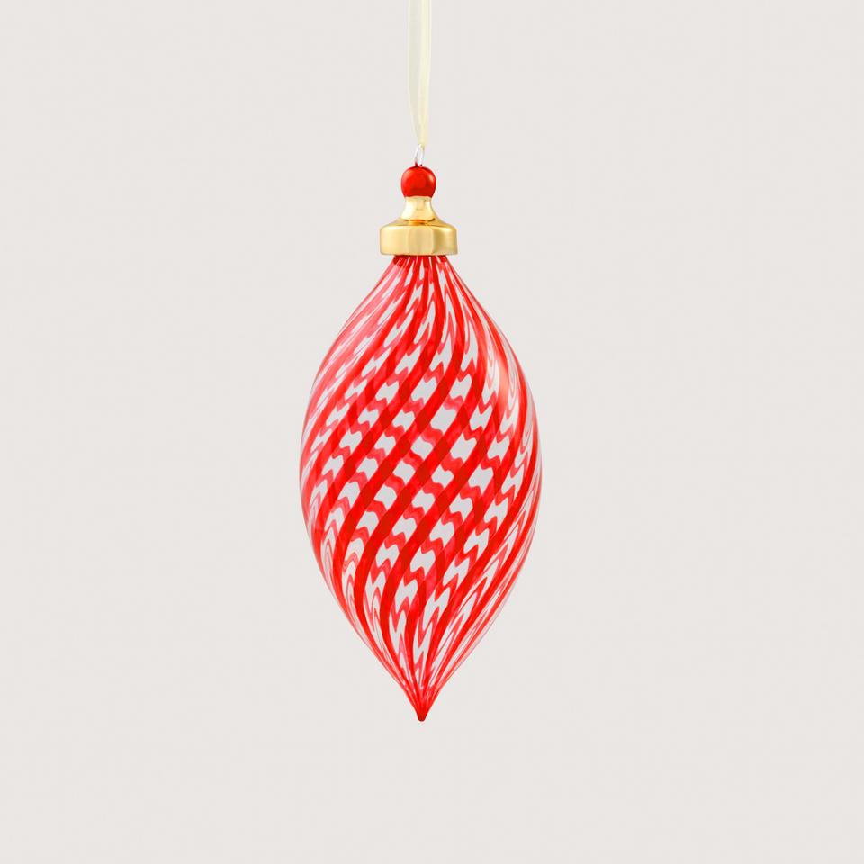 Vertical Stripe Clear Finial