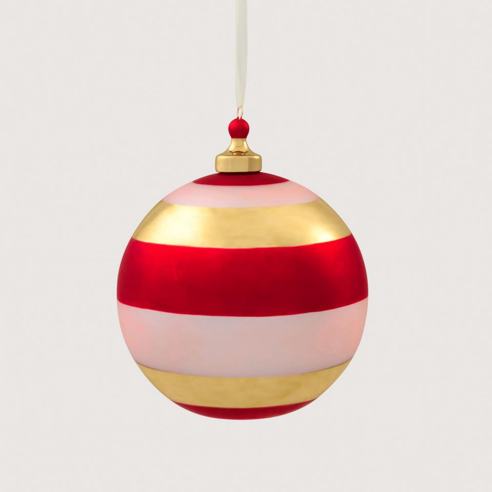 Wide Stripe Metallic Glass Ball