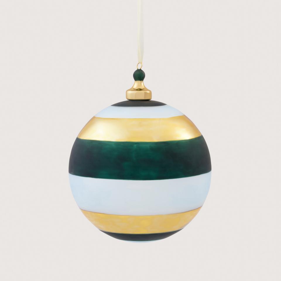 Wide Stripe Metallic Glass Ball