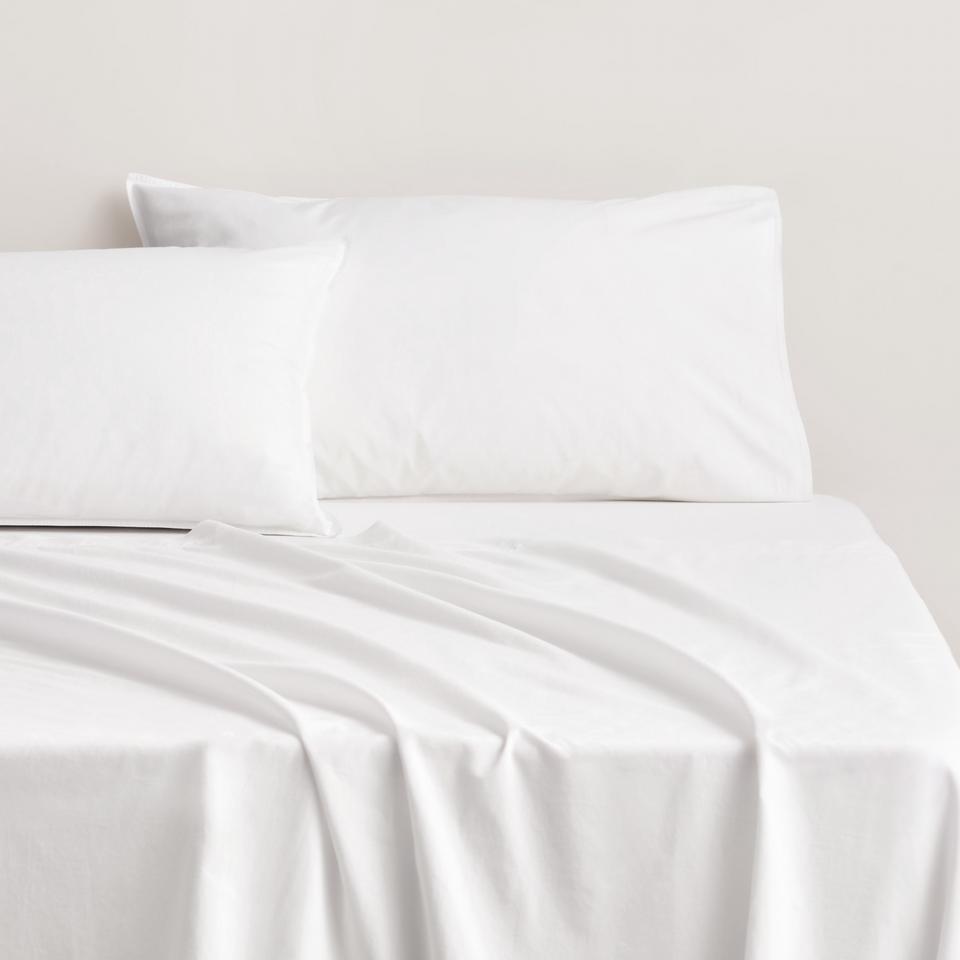 Callan Washed Percale Sheet Set white