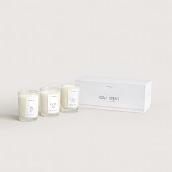 Signature Candle Set - Linen, Corso & Coast (clear)