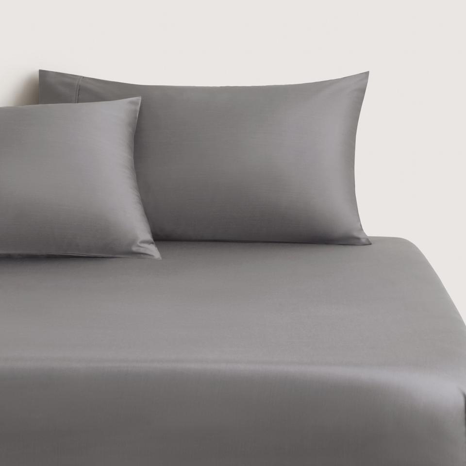TENCEL™ Lyocell Fibre & Cotton Fitted Sheet in stone