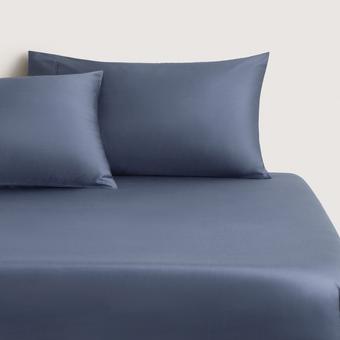 TENCEL™ Lyocell Fibre & Cotton Fitted Sheet (ink)