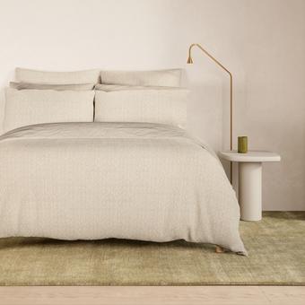 Textures Dappled Weave Quilt Cover Set (Alabaster)