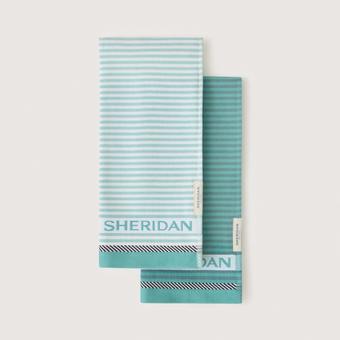 Vita Logo Tea Towel Set - Two Pack (blue palm)