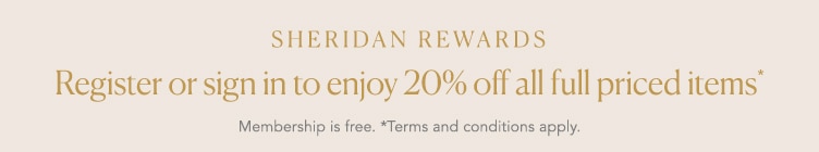 Loyalty Program Sheridan Rewards 20% off